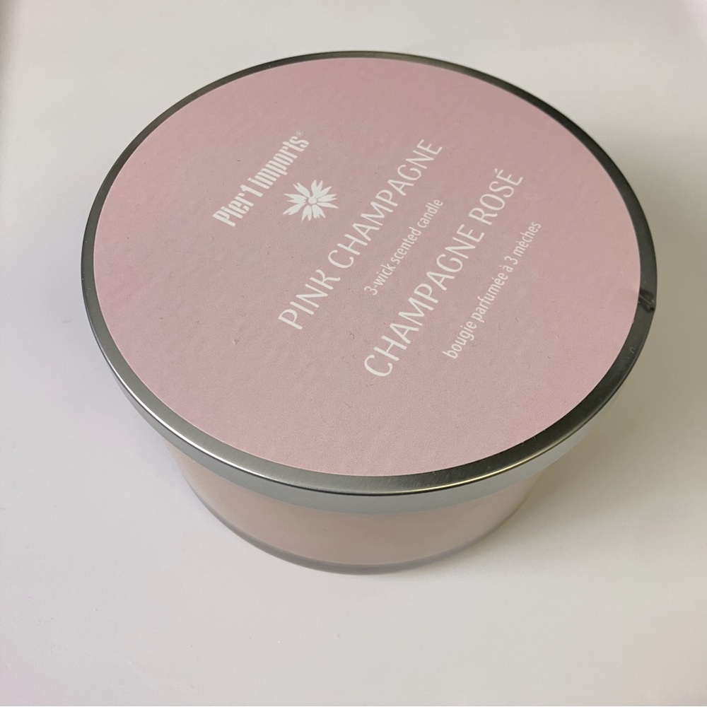 Pier 1 Imports Pink Champagne 3 Wick Candle